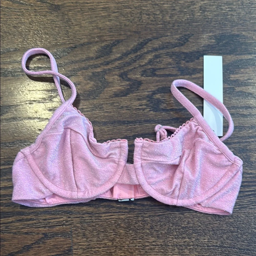 FOR LOVE & LEMONS Tiana Shine Bikini Top XS